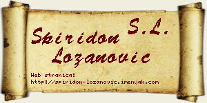 Spiridon Lozanović vizit kartica
